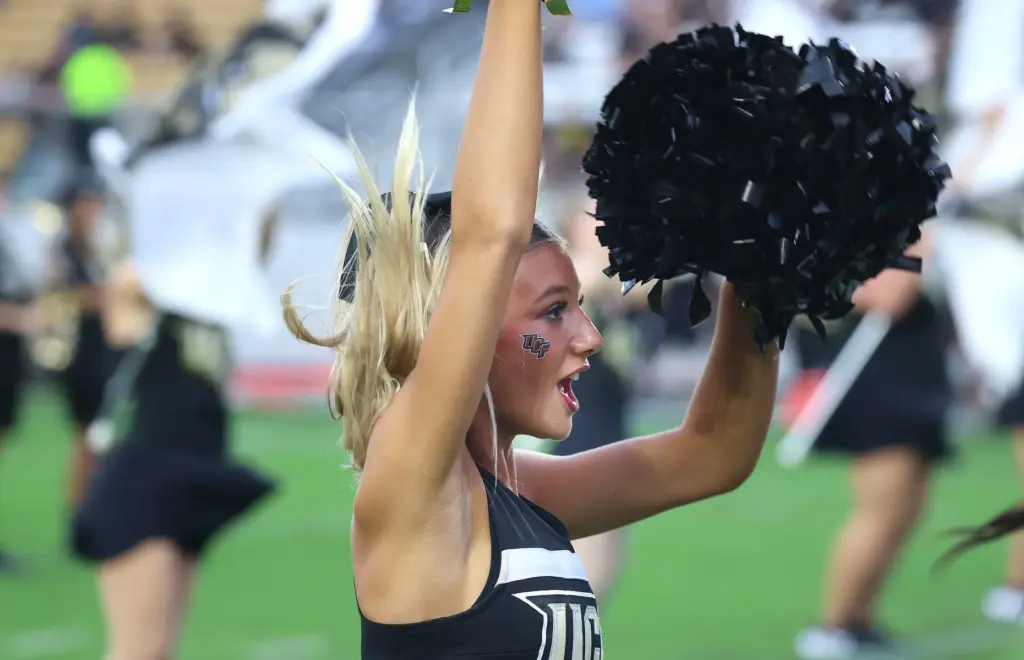 UCF cheerleaders cheer during the Bethune-Cookman at University of Central...