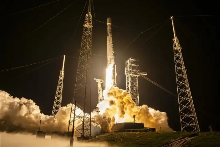 A SpaceX Falcon 9 launches with eight satellites for Globalstar...