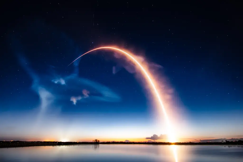A SpaceX Falcon 9 rocket launches from Cape Canaveral Space...