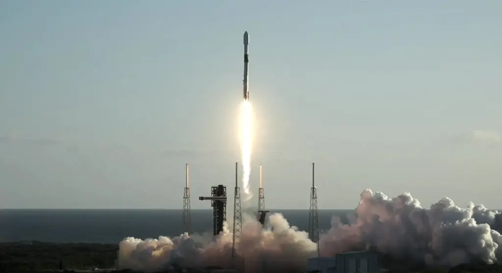 A SpaceX Falcon 9 launches on the NG-24 mission with...