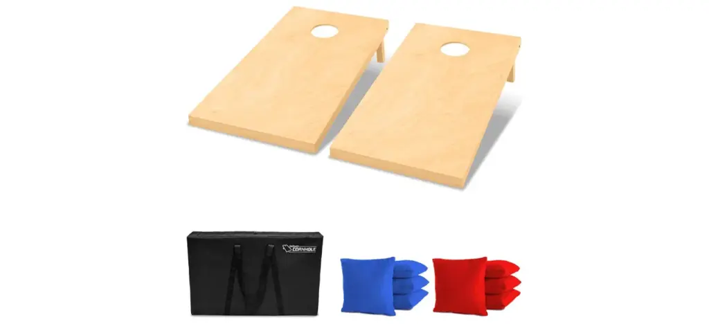 GoSports Solid Wood Premium Tailgate Cornhole Set
