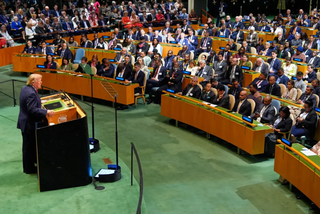 President Donald Trump speaks during the 81st session of the United Nations General Assembly.