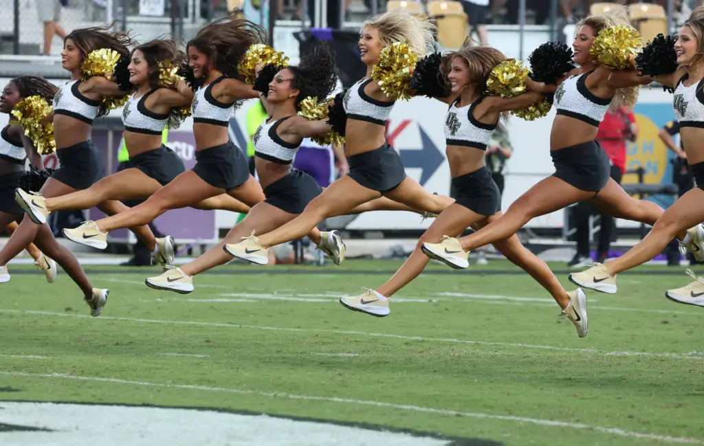 Dancers perform during the TCU at UCF football game at...