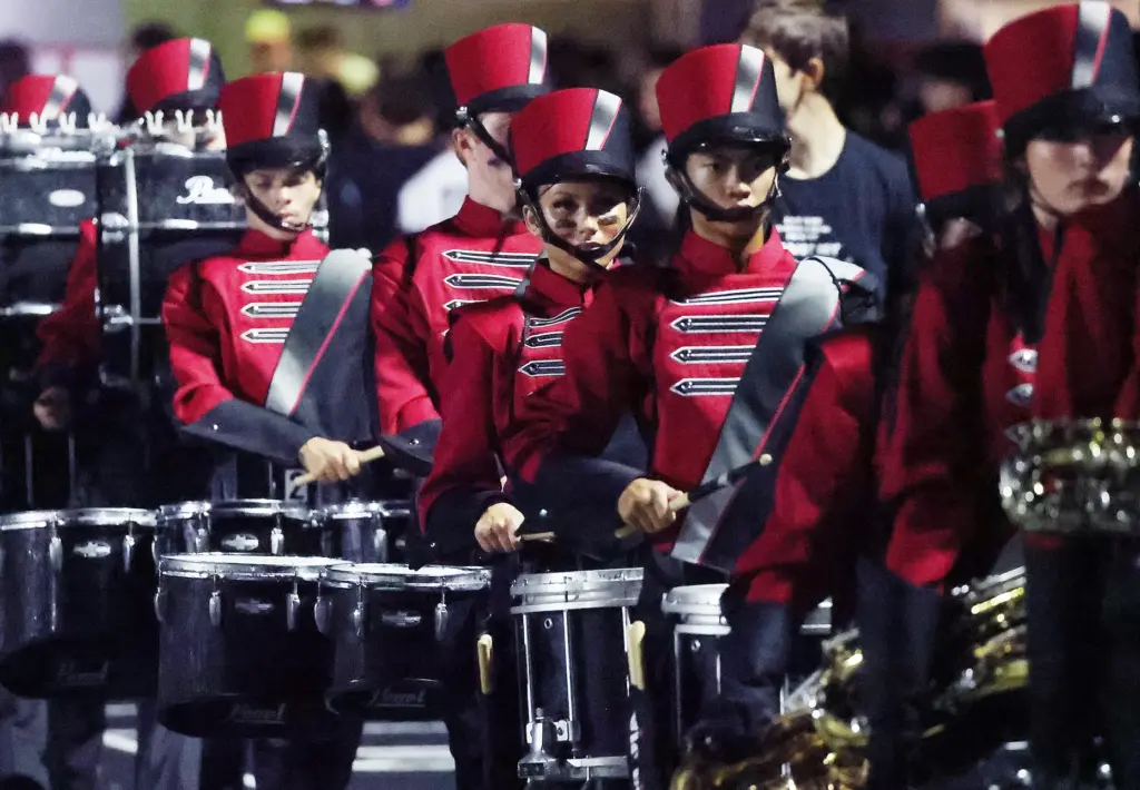 The Lake Mary band performs during the Osceola High at...