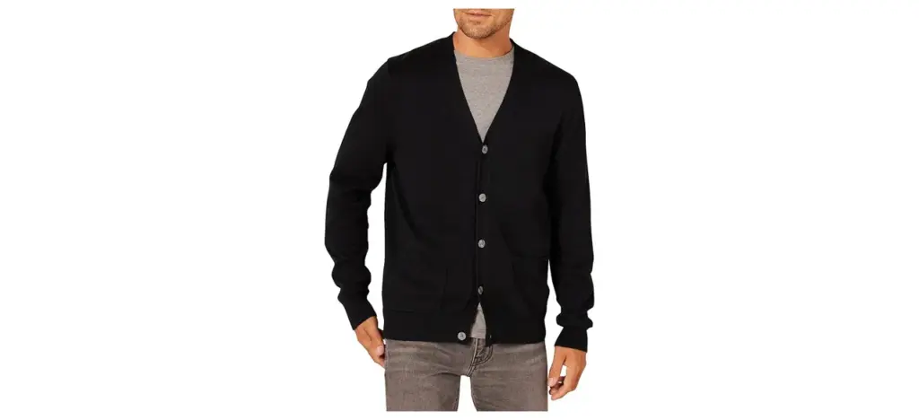 Amazon Essentials Men's V-Neck Cotton Knitted Cardigan Sweater