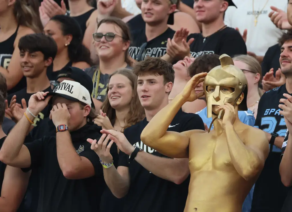 UCF fans cheer during the Bethune-Cookman at University of Central...