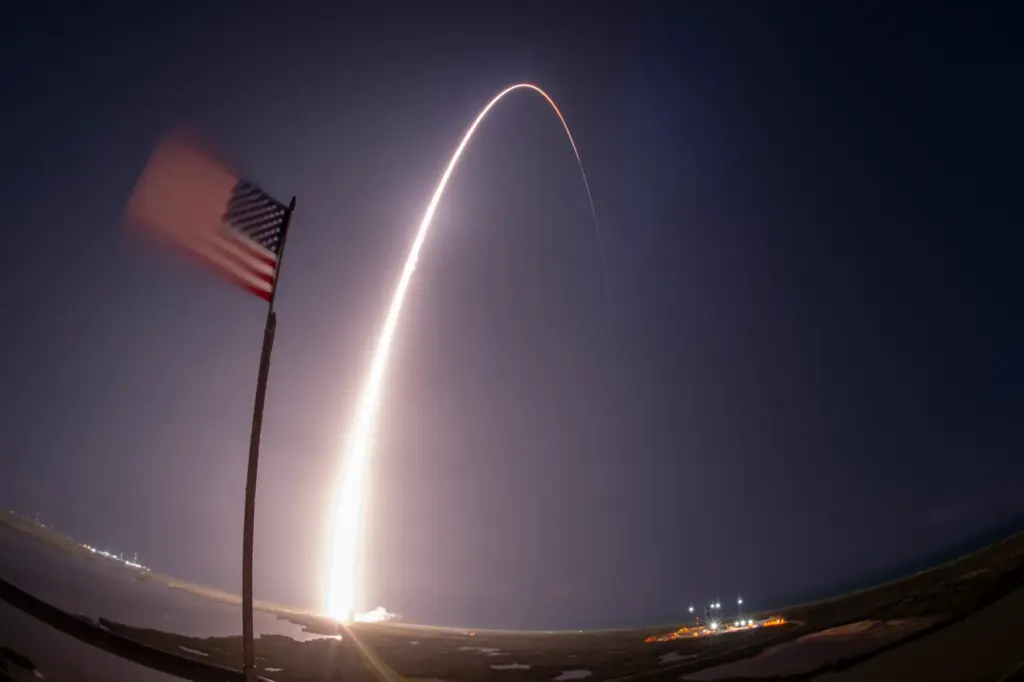 A United Launch Alliance Atlas V rocket on the Amazon...