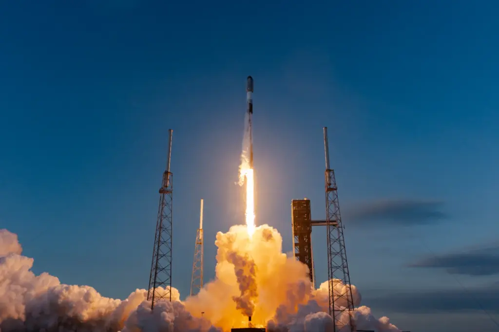 A SpaceX Falcon 9 launches on the Starfall Demo mission...