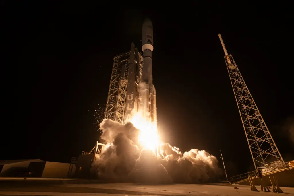 A United Launch Alliance Atlas V rocket on the Amazon...