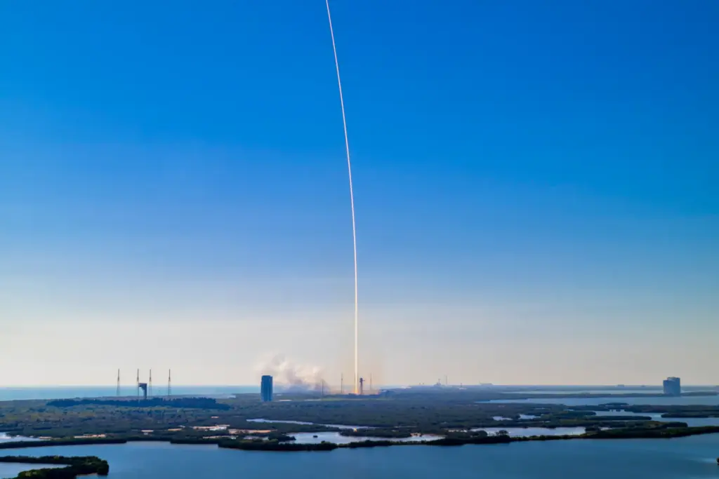 A SpaceX Falcon 9 launches from Cape Canaveral Space Force...