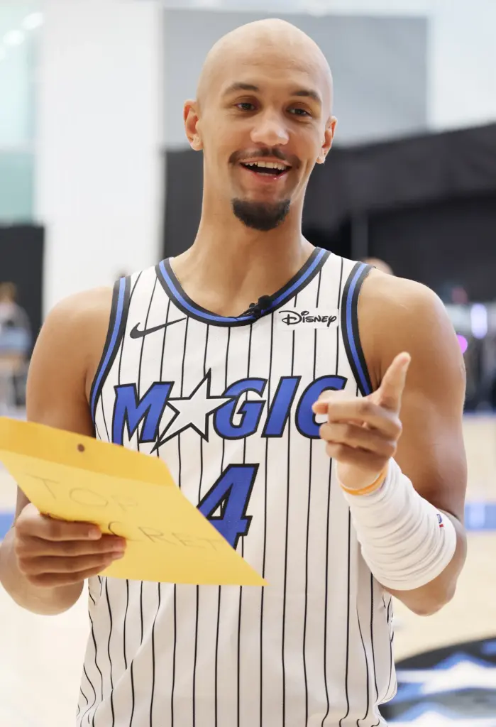 Orlando Magic Guard Jalen Suggs (4) during the teamâs media...
