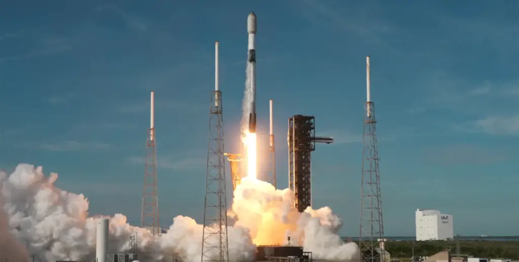 A SpaceX Falcon 9 rocket launches with Starlink satellites on...