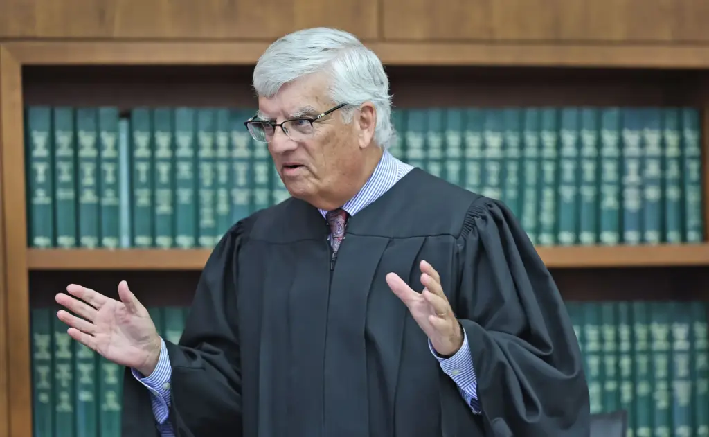 Judge William Sullivan addresses the jury during deliberations during Lindsay Clancyâs murder trial.