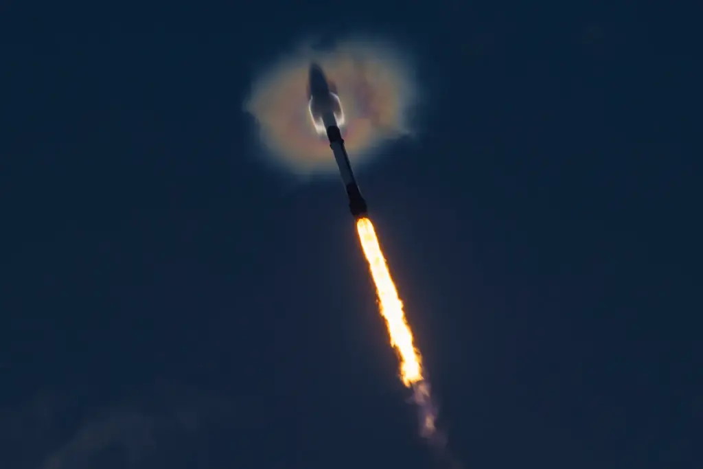 A SpaceX Falcon 9 rocket on a Starlink mission launches...