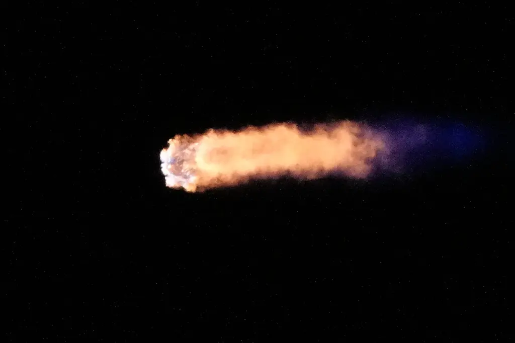 A SpaceX Falcon 9 rocket with a crew of four...