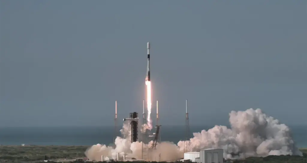 A SpaceX Falcon 9 rocket launches the Northrop Grumman MRV-MEP...