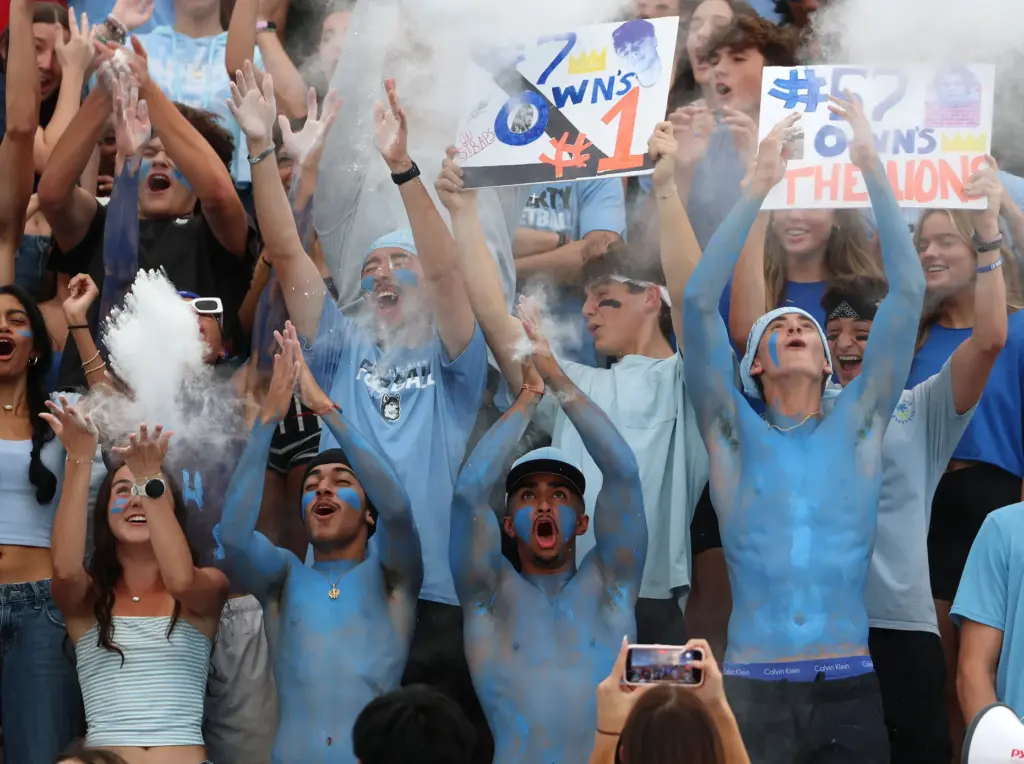 Hagerty students cheer during the Oviedo High at Hagerty High...