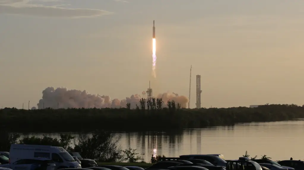 A SpaceX Falcon Heavy launches with NASA's Nancy Grace Roman...