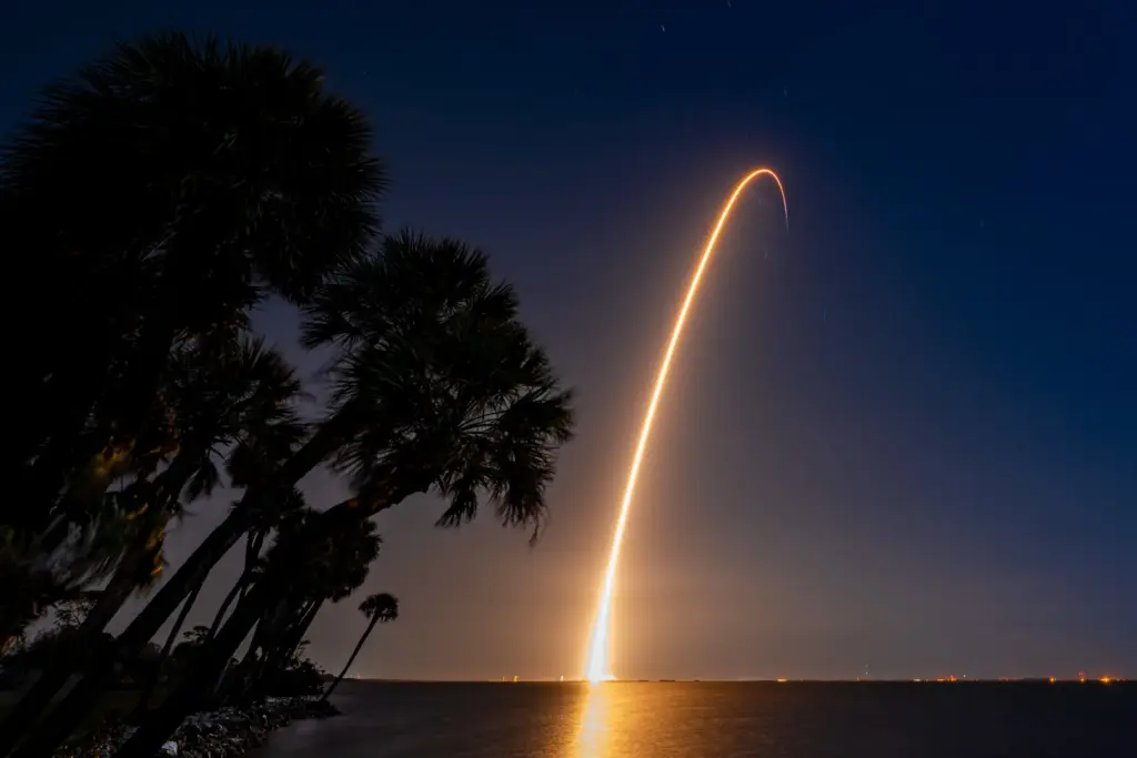 A SpaceX Falcon 9 rocket launches from Cape Canaveral Space...