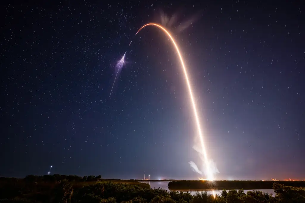 This file photo shows one of SpaceX's Falcon 9 rockets...