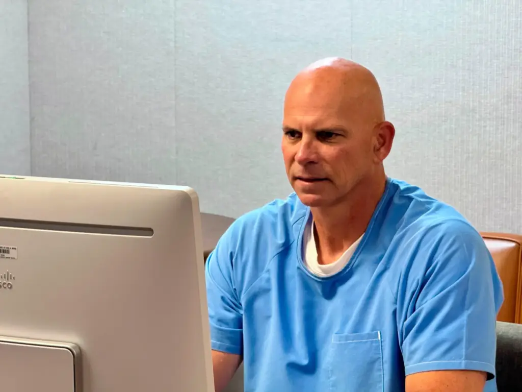 FILE – Lyle Menendez appears before the parole board via...