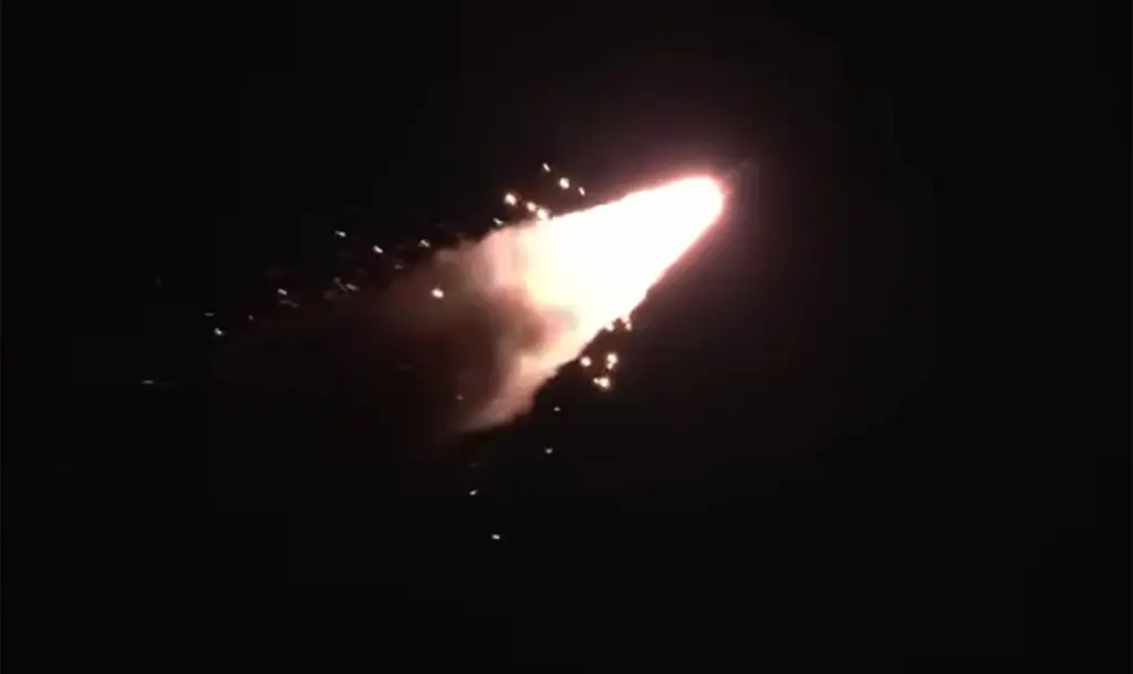 Sparks fly off a United Launch Alliance Vulcan rocket after...