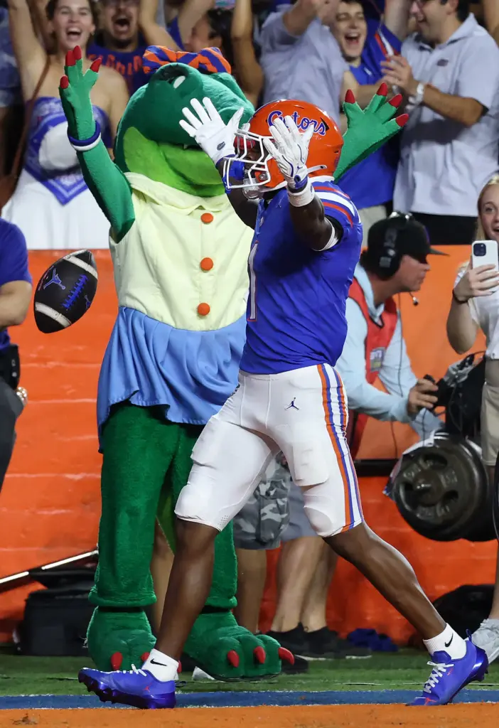 Florida wide receiver Vernell Brown III celebrates during the Florida...