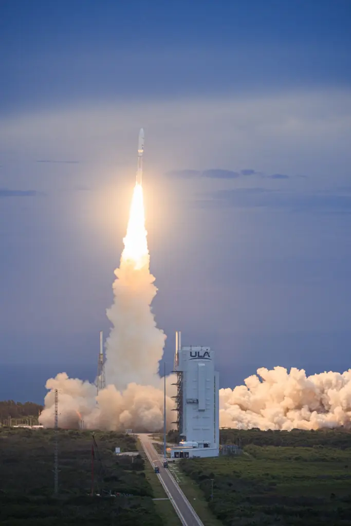 A United Launch Alliance Atlas V rocket on the Amazon...