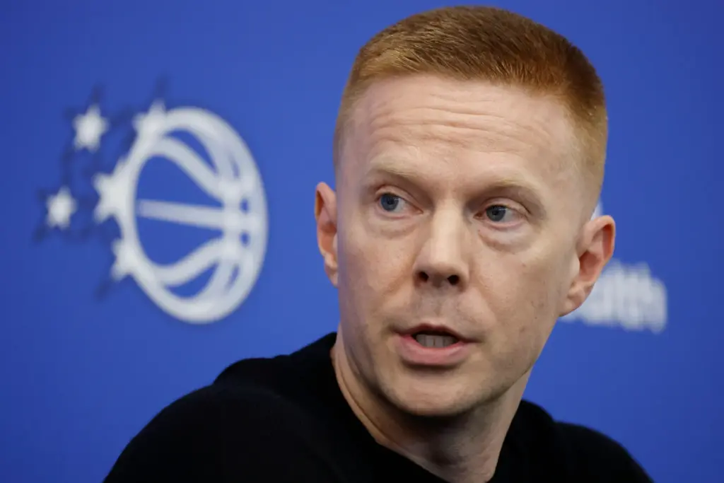 Orlando Magic Head Coach Sean Sweeney speaks during the teamâs...