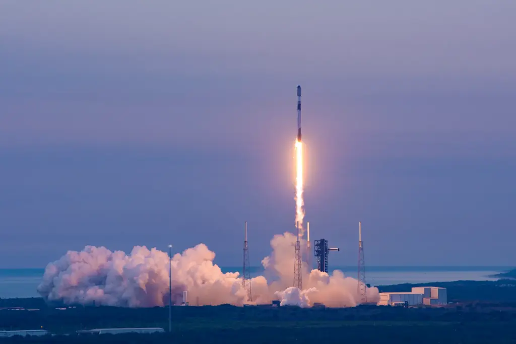 A SpaceX Falcon 9 launches on the Starfall Demo mission...