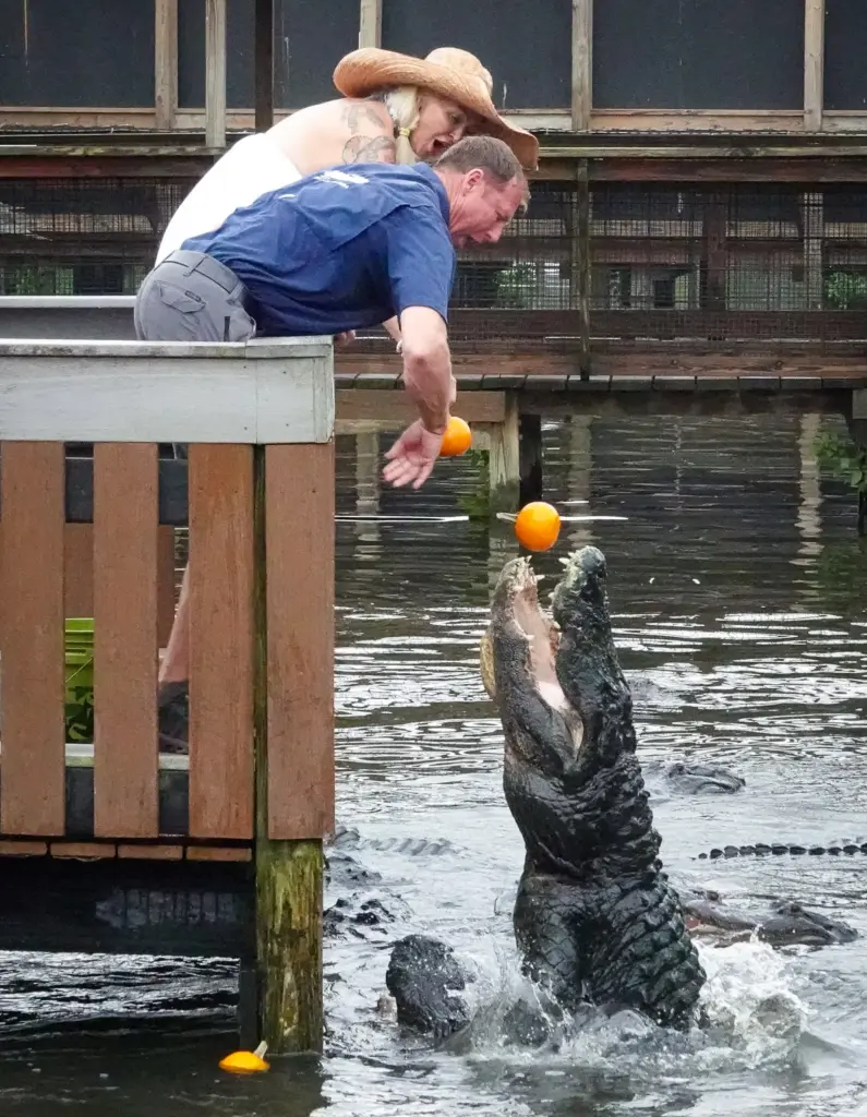 Park Director Mike Hileman and International Wildlife Ambassador Savannah Boan...
