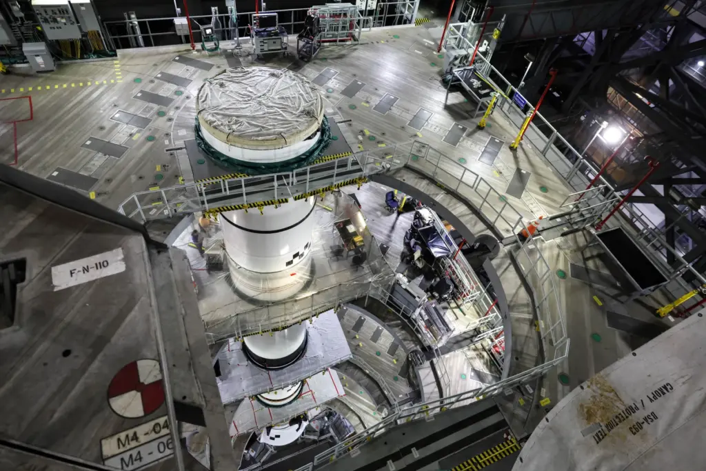 In High Bay 3 of the Vehicle Assembly Building at...