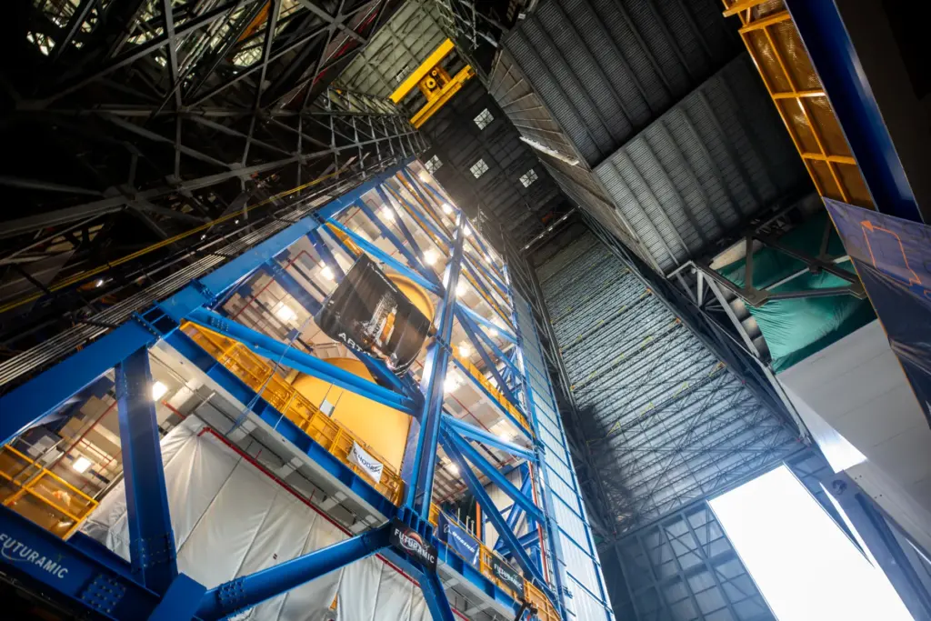 Inside High Bay 2 at NASA's Vehicle Assembly Building at...