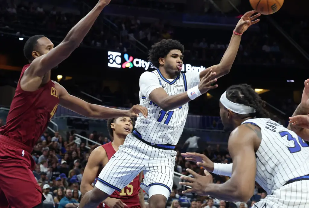 Orlando guard Jase Richardson (11) passes during the Cleveland Cavaliers...