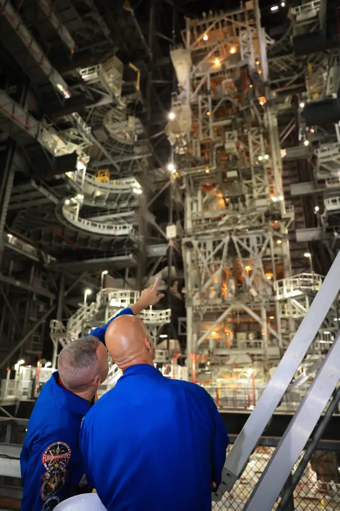 NASA astronaut Randy Bresnik (left) and ESA (European Space Agency)...