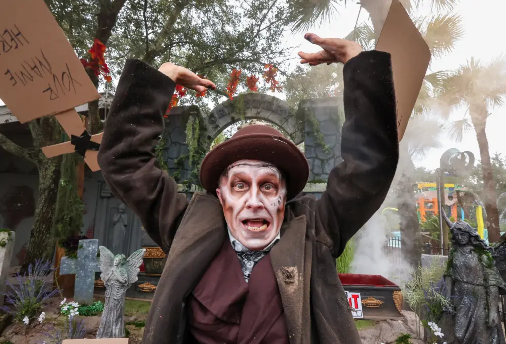 One of the spooky creatures at Gatorlandâs 8th annual Gators,...