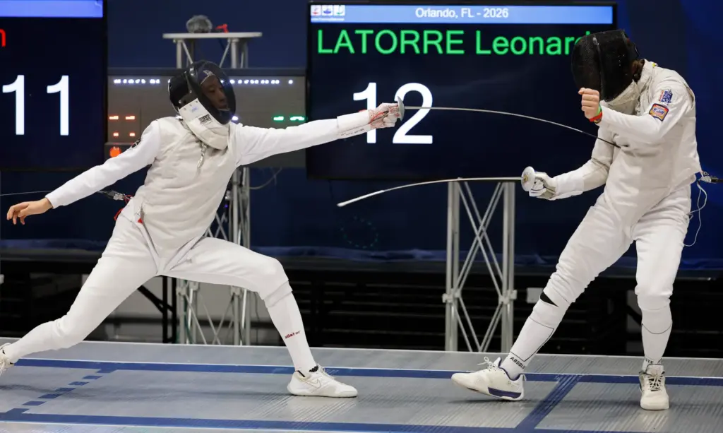 Left to Right, Nathan Zhao and Leonardo LaTorre compete in...
