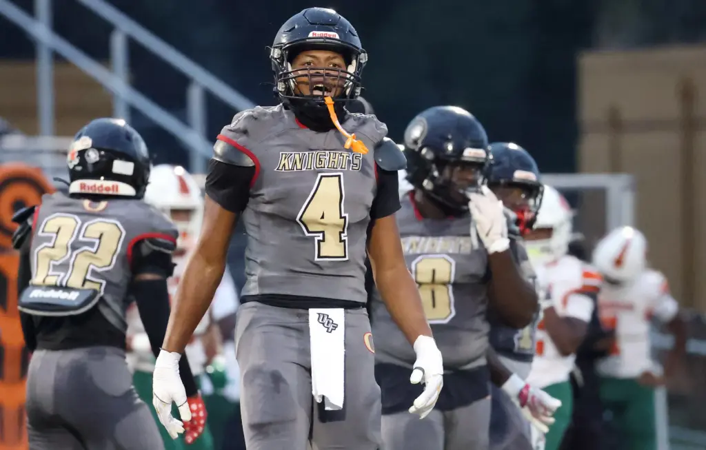 Ocoee tight end Cornelius Laney (4) yells during the Jones...