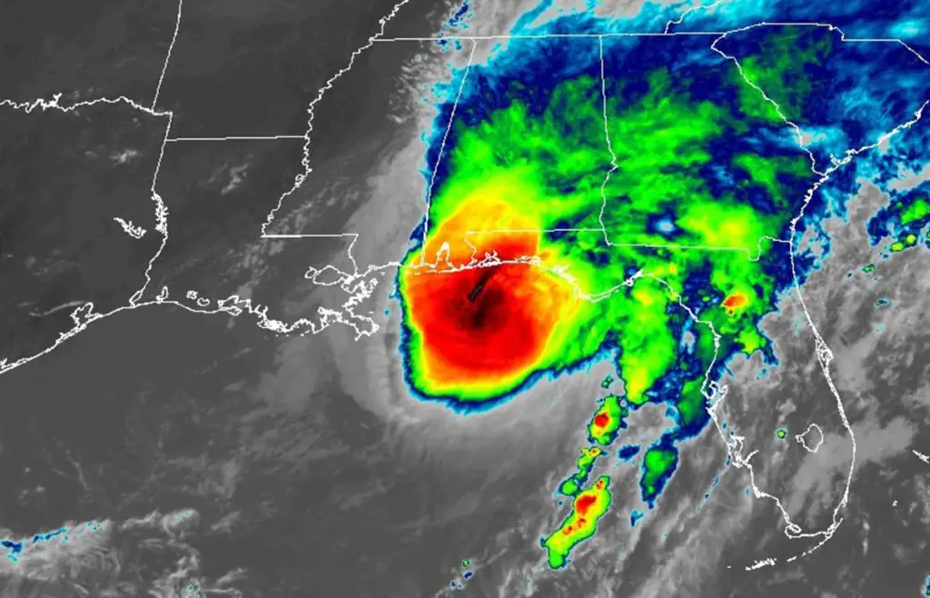 This infrared satellite image show Hurricane Isaias in the Gulf...