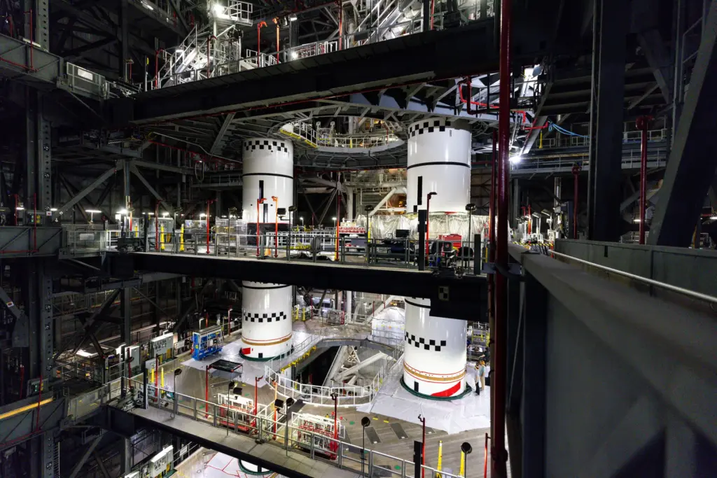 In High Bay 3 of the Vehicle Assembly Building at...