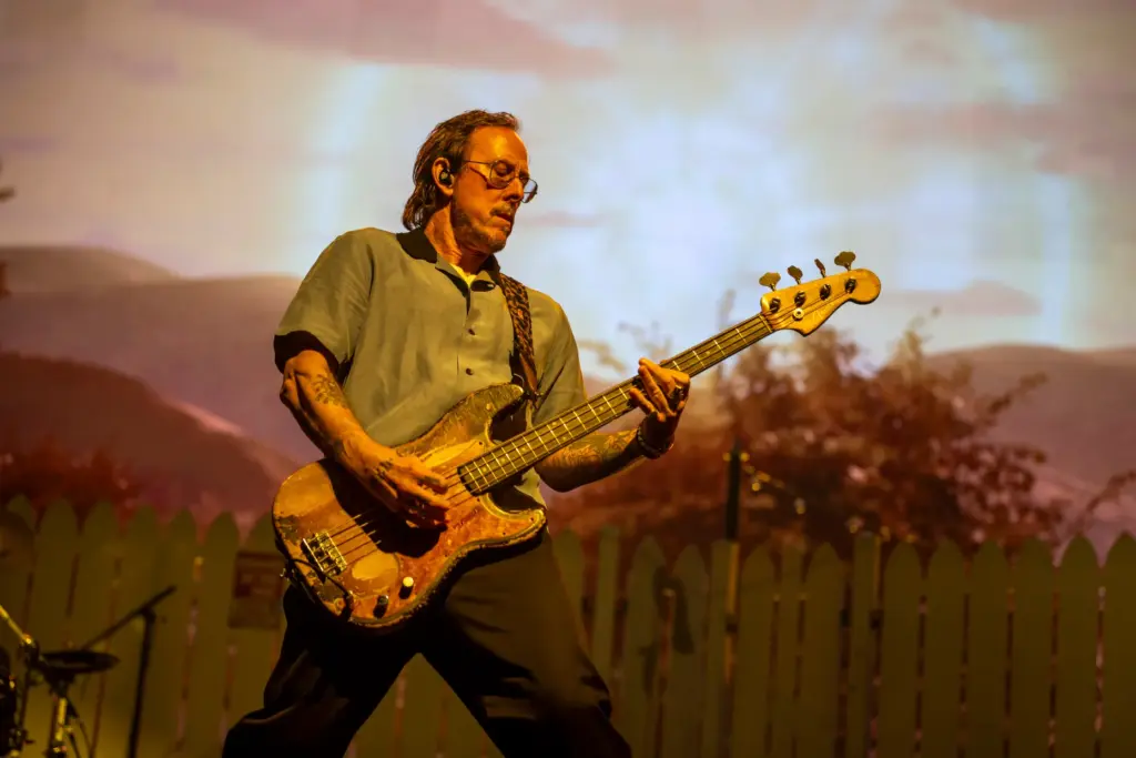 Weezer bassist Scott Shriner performs at Kia Center on âThe...