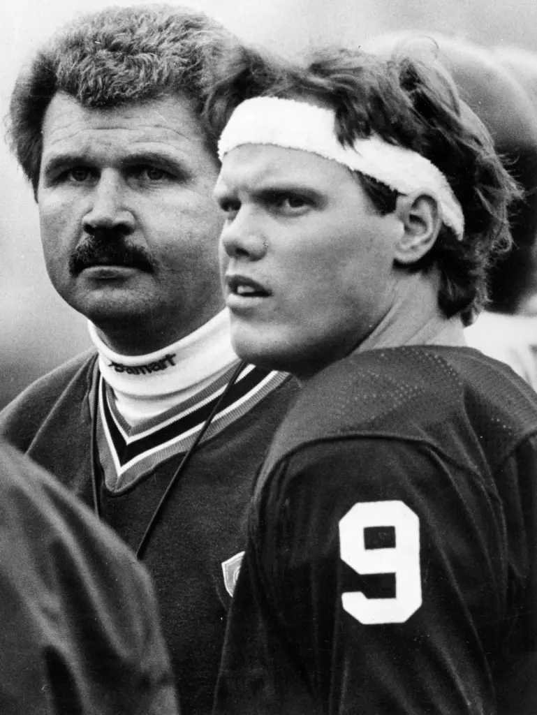 Bears coach Mike Ditka, left, and starting quarterback Jim McMahon...