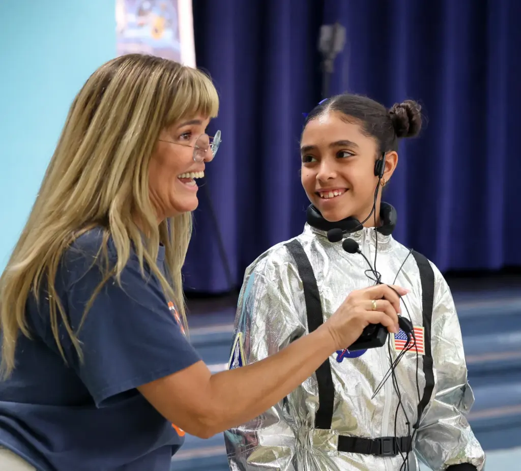 Beatrice Berriz âcoordinator for Sally Ride Elementary Schoolâs Aviation and...